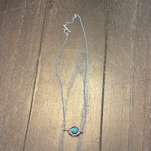 Elegant Silver Necklace with Turquoise Pendant